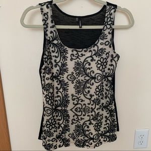 Maurices Black & White Patterned Tank
